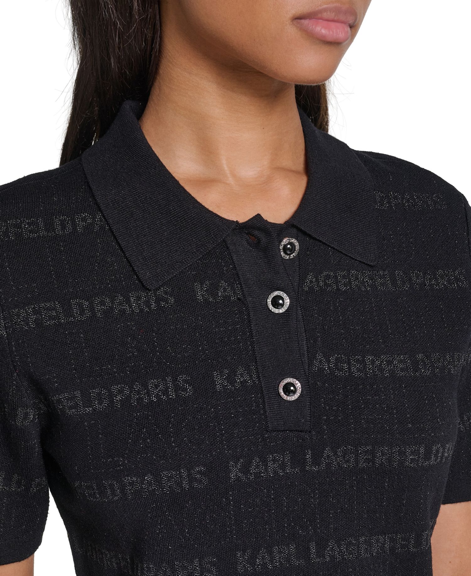 Women's Allover Logo Fitted Short-Sleeve Sweater Dress