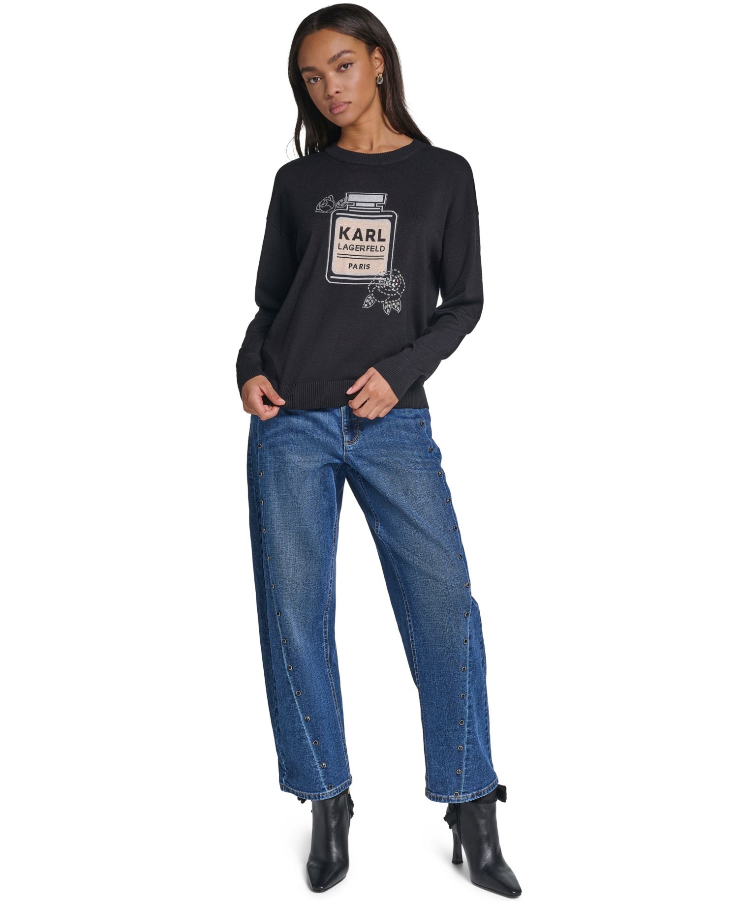 Women's Perfume Logo Loose-Fit Sweater