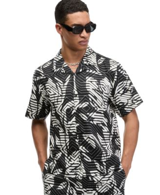 Men's Camp Collar Short-Sleeve Classic-Fit Shirt, Macy's Exclusive
