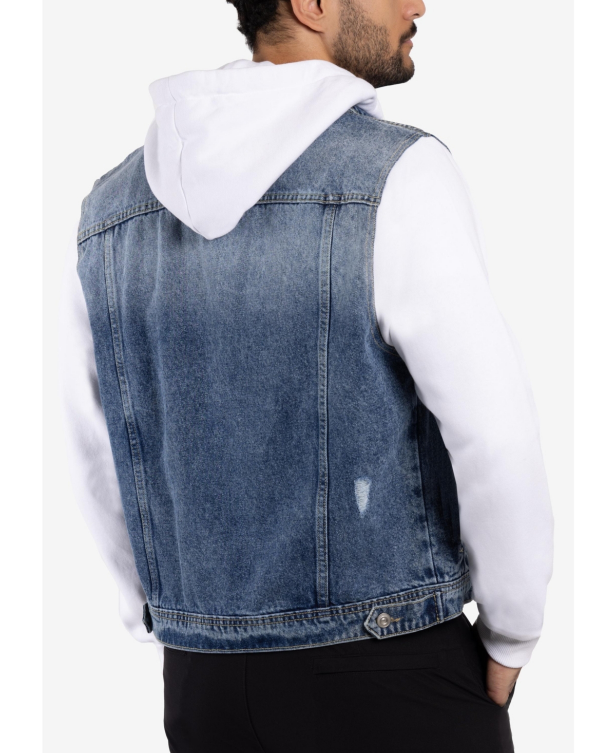 Men's Hooded Sweatshirt Denim Jacket