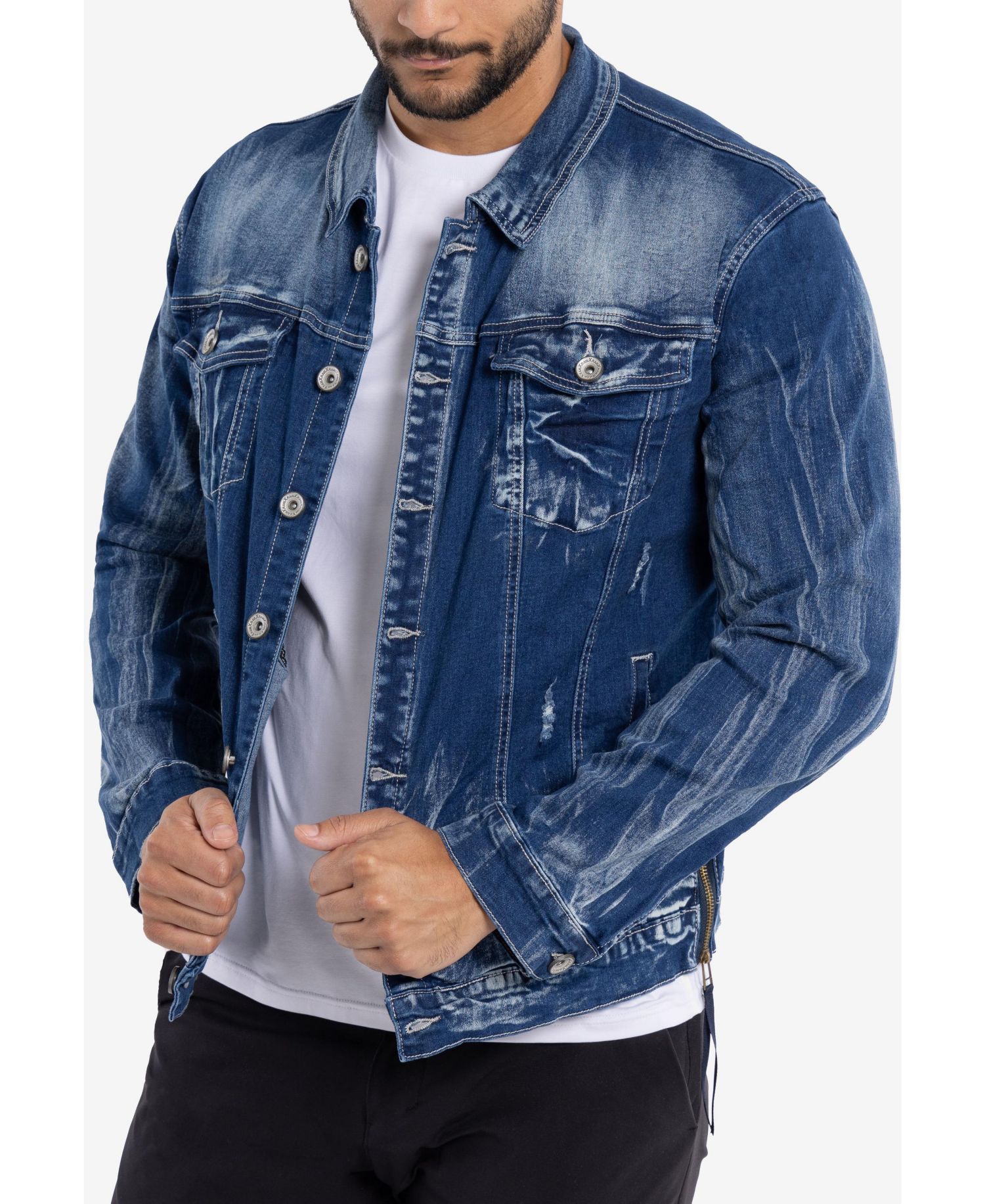 RAW X Men's Flex Distressed Denim Jacket