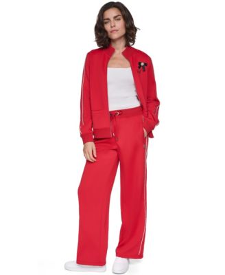 Women's Pin and Bow Pearl-Trim Zip-Up Jacket and Pearl Trim Drawstring Jogger