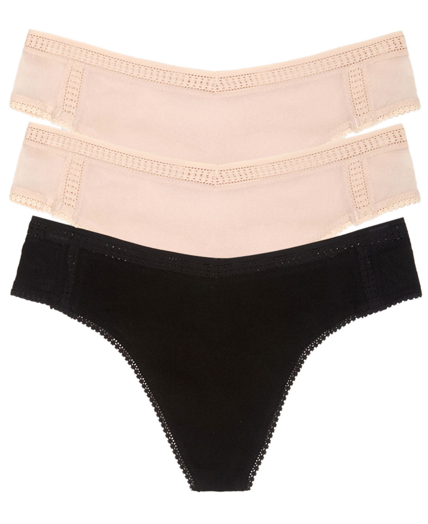 Women's High-Cut High-Rise Gossamer Mesh Thong, 3-Pack