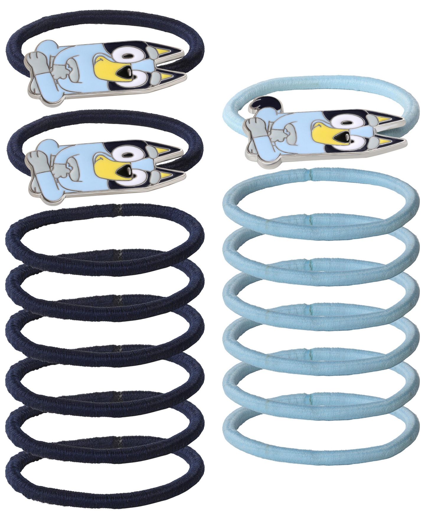 Аксессуары для волос Bluey 15-Piece Metal Pendants Hair Ties для девочек, цвет: Синий — фото 1