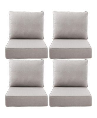 24"x22"x6" Patio Thick Cushions and Pillows Set - Deep Seat Indoor/Outdoor Water and Fade Resistant