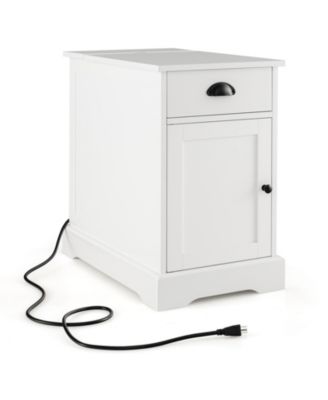 End Table with Charging Station and Flip Top