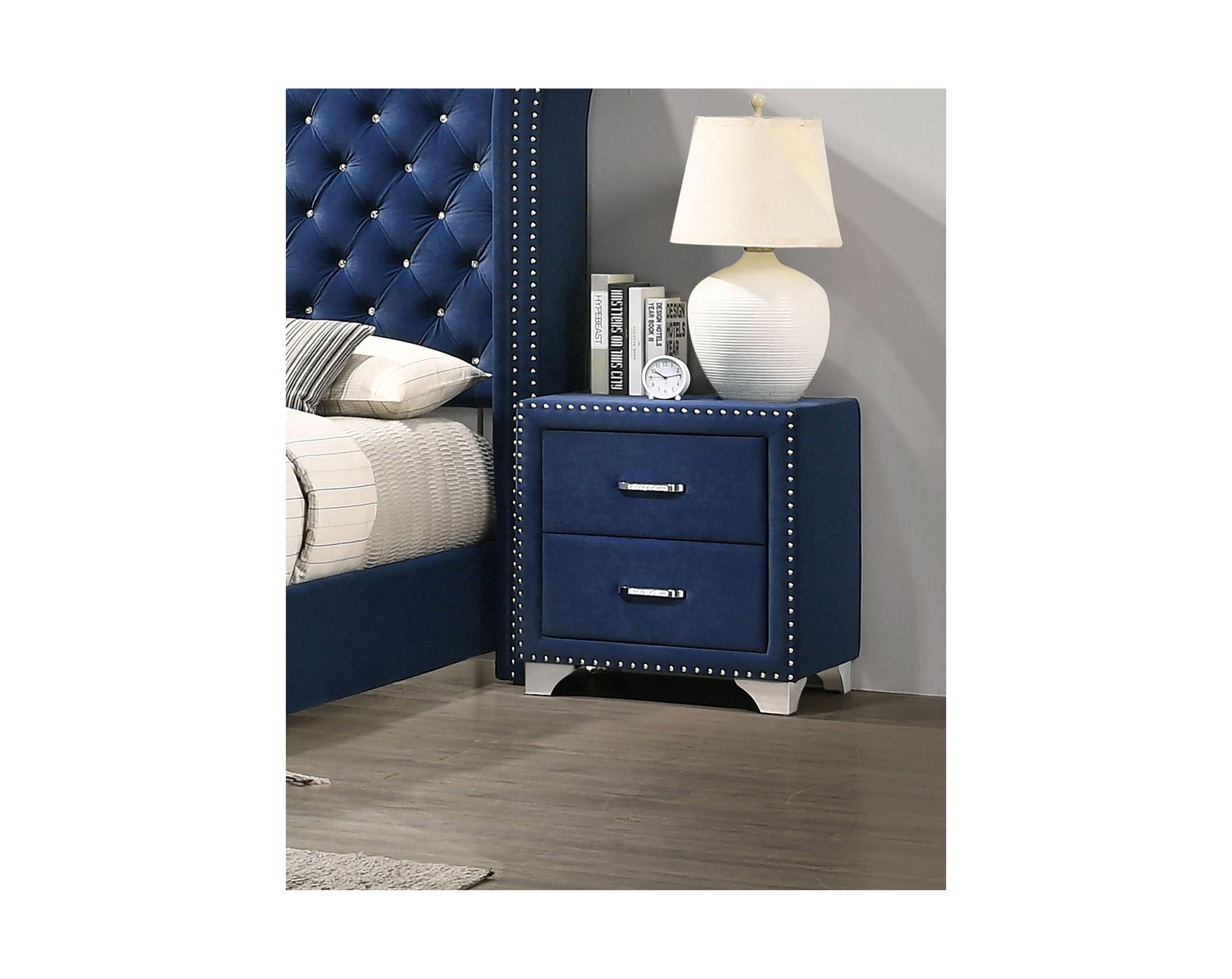 Flynama Pacific Velvet 2 Drawer Nightstand