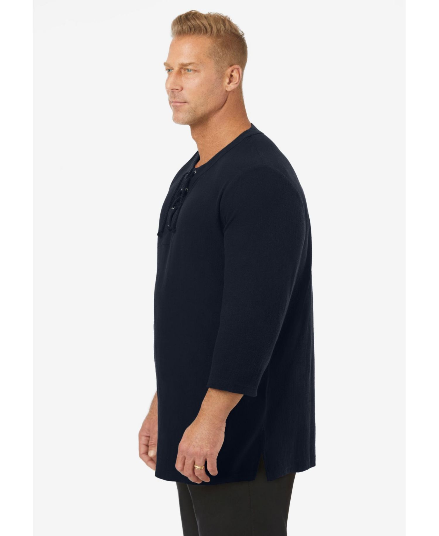 Men's Gauze Lace-Up Shirt