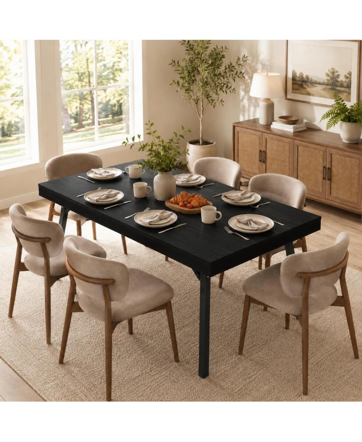 Gaomon 71-Inch Industrial Dining Table For 4-6 People, Rectangular Kitchen Built With Sturdy Metal Frame