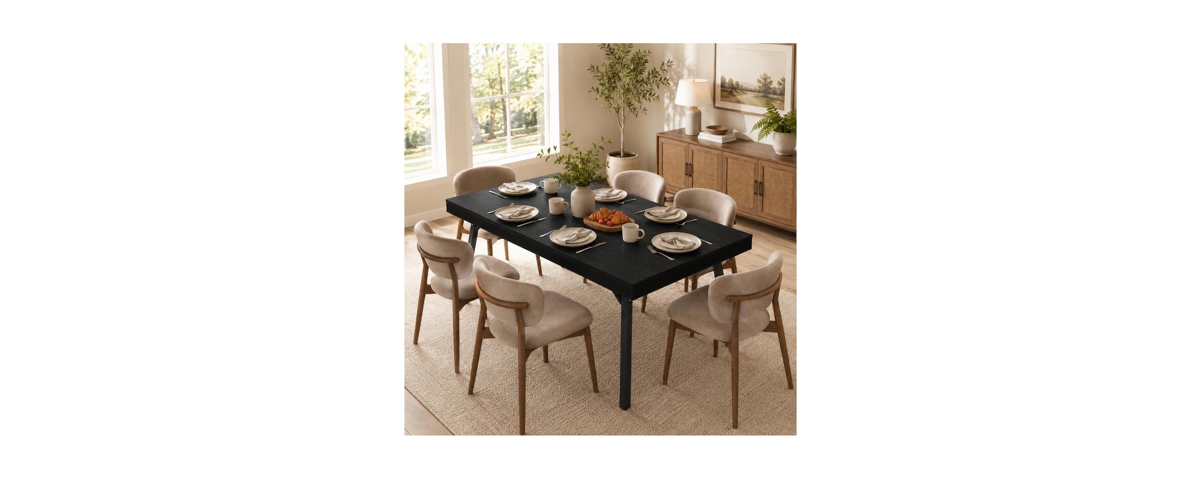 Gaomon 71-Inch Industrial Dining Table For 4-6 People, Rectangular Kitchen Built With Sturdy Metal Frame
