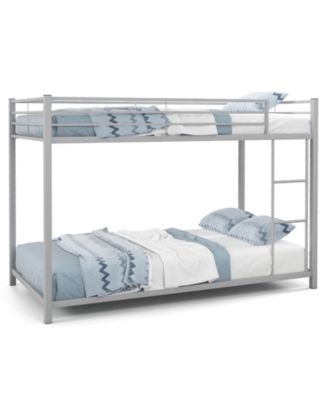 Low Profile Twin Over Twin Metal Bunk Bed with Full Length