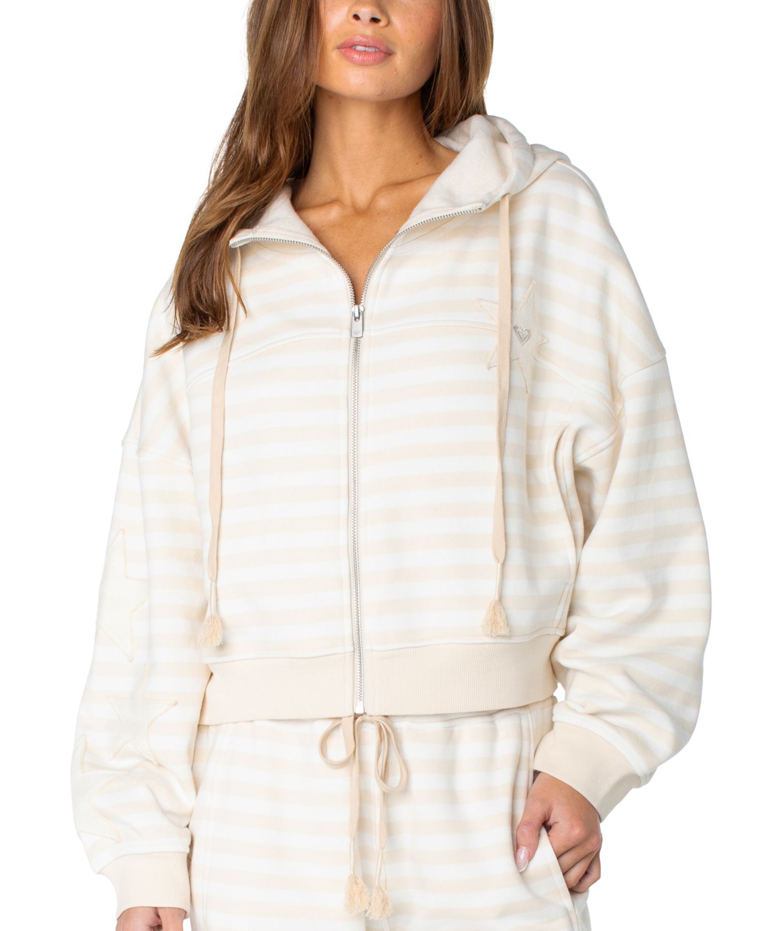 Women's Fringing Reefs Striped Full-Zip Hoodie