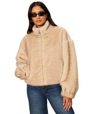 Women's Everest Faux Fur Funnel-Neck Bomber Jacket