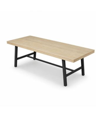 Industrial Extra-Large Rectangular Dining Table – Thick Wood Top with Waterproof Finish, Heavy-Duty Metal Legs, Seats 8-10