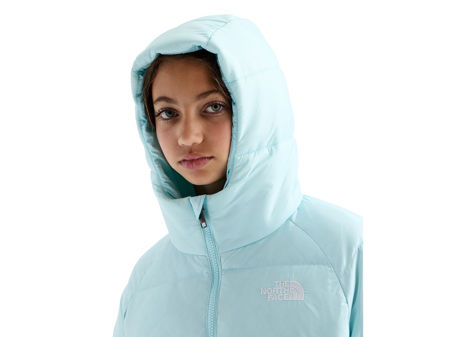 Куртка The North Face Hydrenalite Down Hooded Jacket для девочек, цвет: Glacier — фото 4