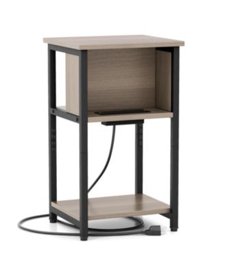 3 Tier End Table with USB Ports and Power Outlets 1 Piece