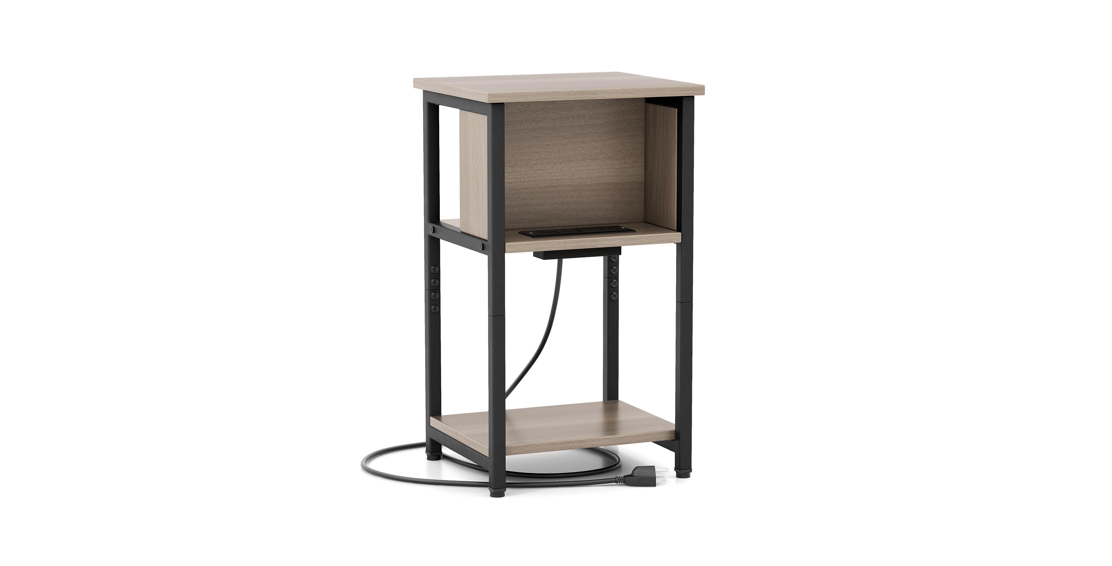 Mecale 3 Tier End Table with Usb Ports and Power Outlets 1 Piece