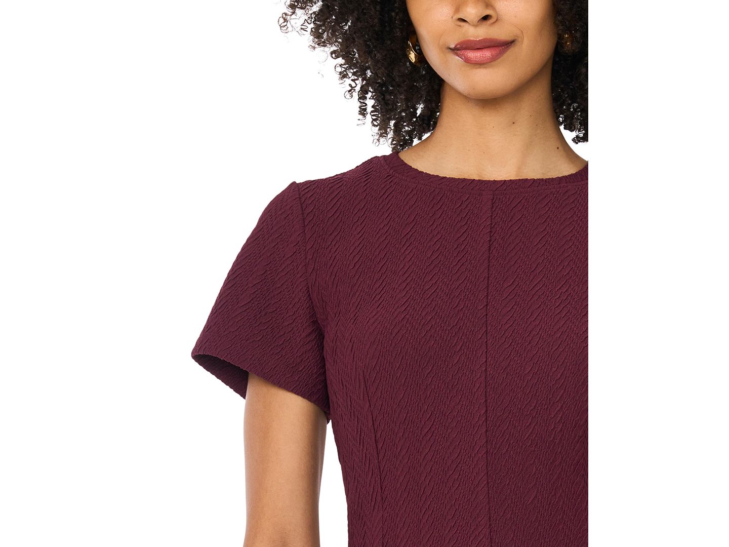 Женская футболка Vince Camuto Crewneck Peplum, цвет: Ягодный — фото 3