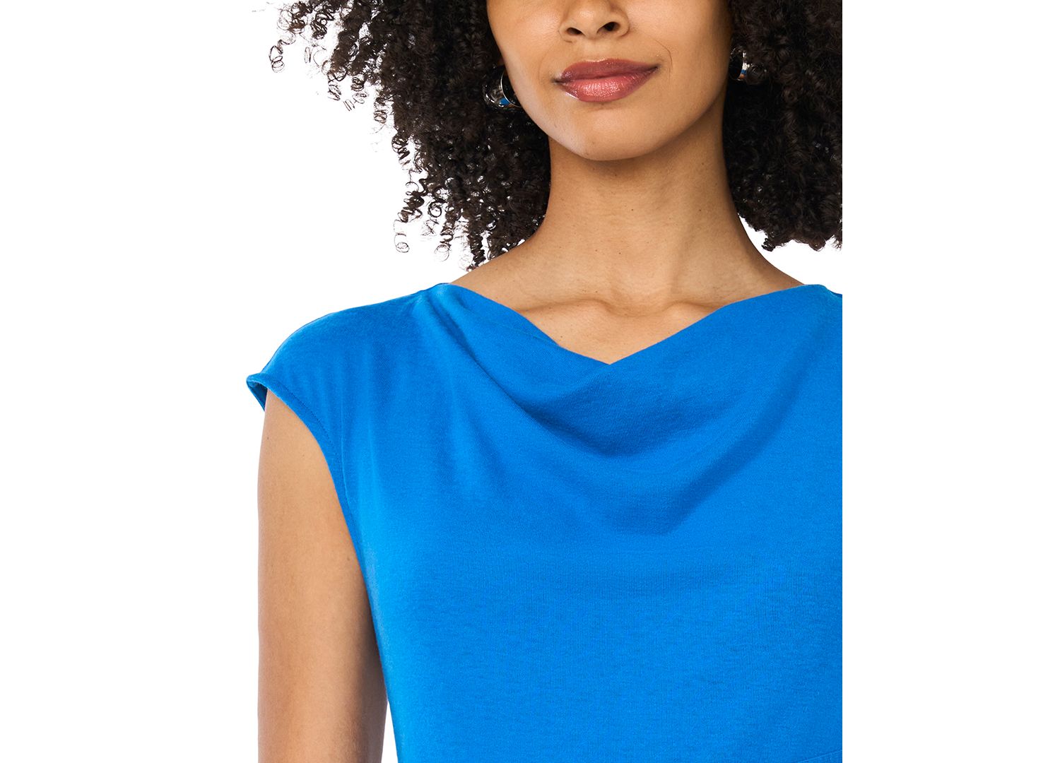 Women's Draped Tie Front Cowl Neck Sleeveless Top