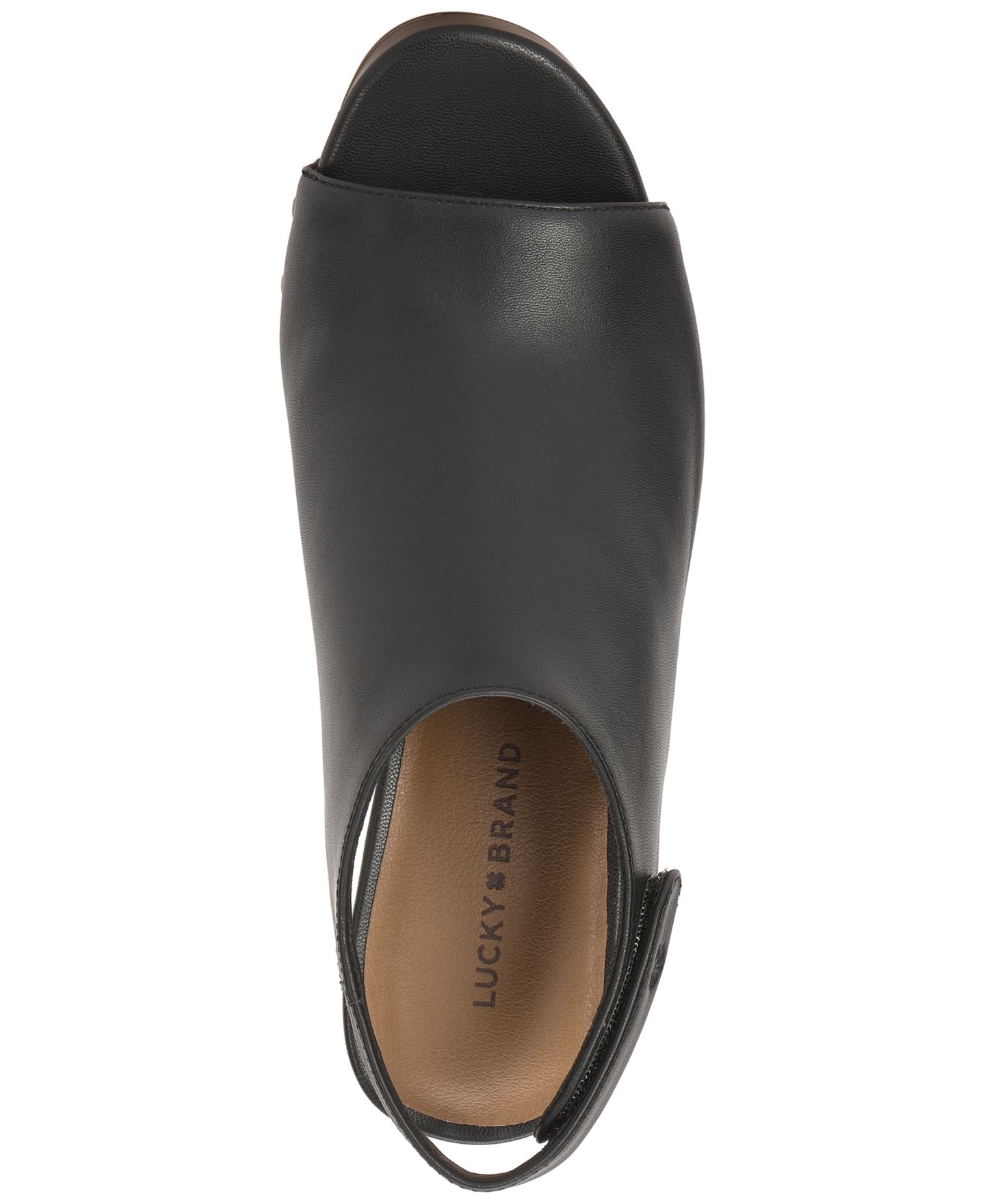 Женские туфли Lucky Brand Harpen Slingback Block Heel Shooties, цвет: Чёрный кожаный — фото 4