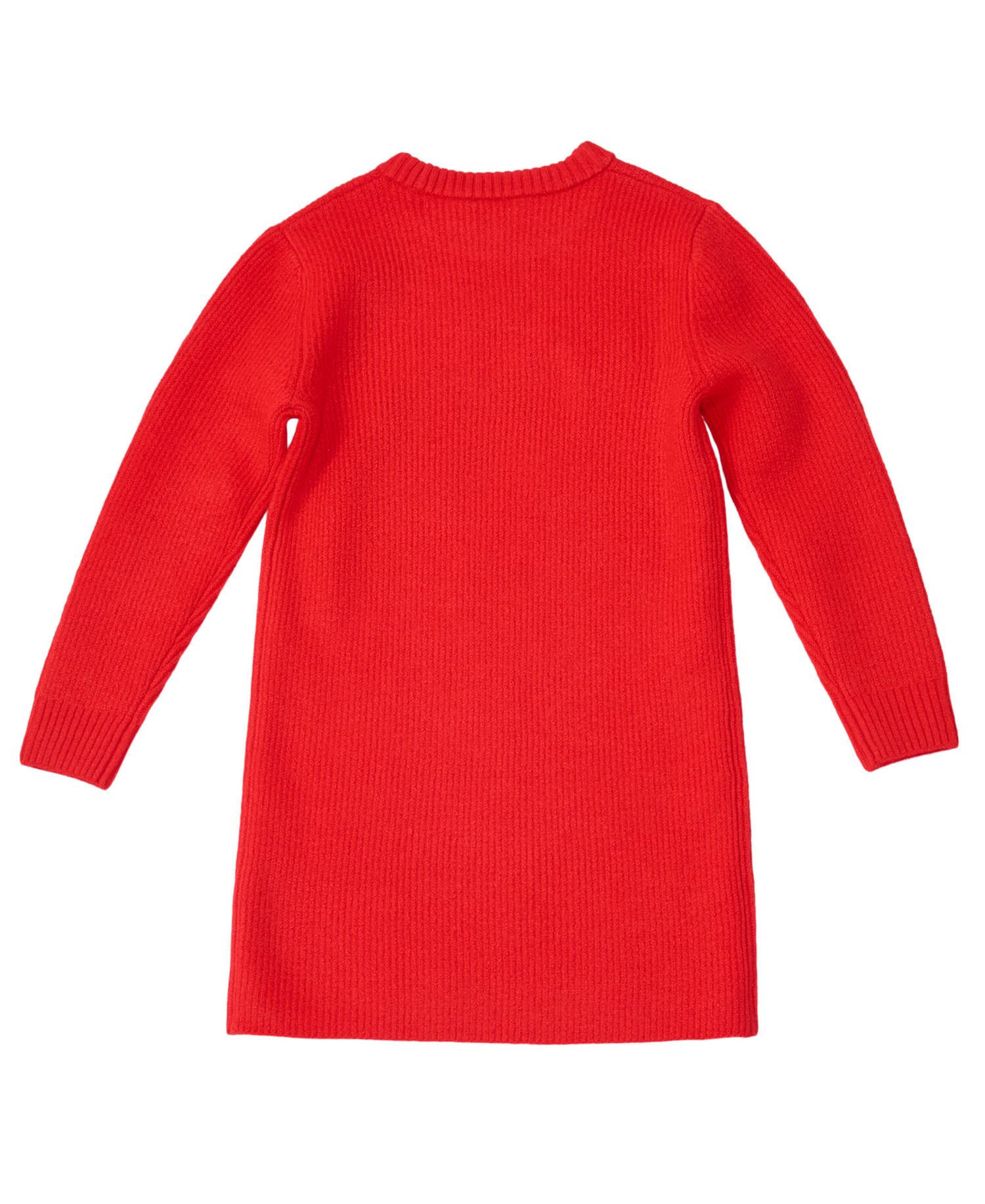 Girls' 7-16 Long-Sleeve Embellished-Bow Crewneck Dress