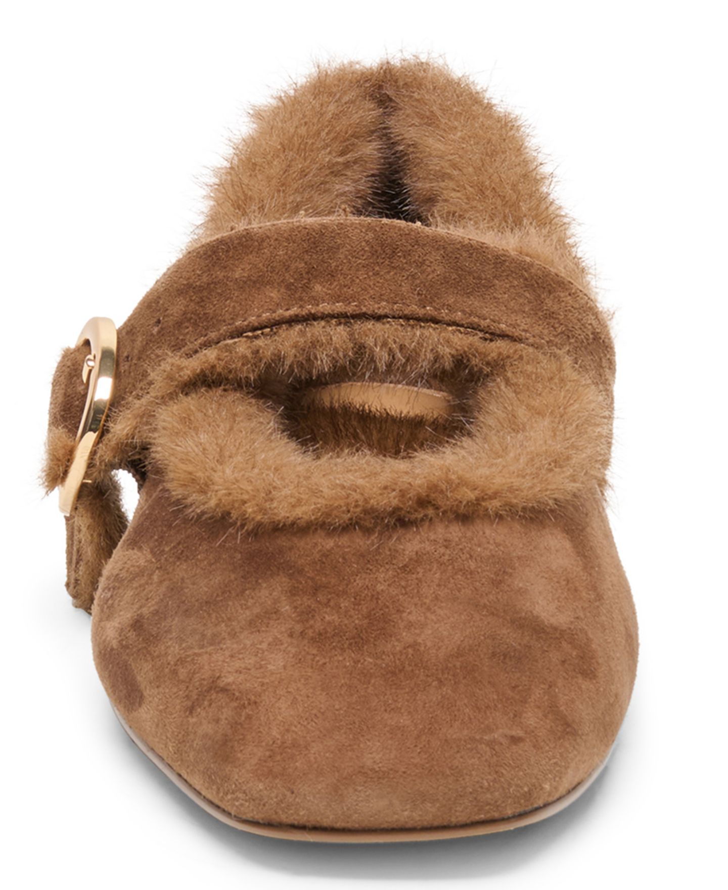 Женские балетки Dolce Vita Mella Plush Buckle Mary Jane Flats, цвет: Какао замшевый — фото 6