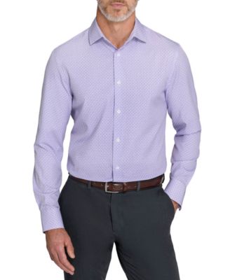 Men's Slim Fit 4-Way Stretch Print Dress Shirt