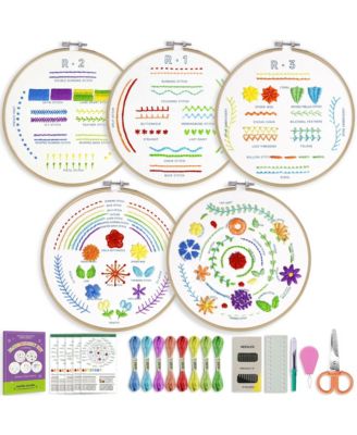 6 Stage Embroidery Kit For Beginners With Step by Step Guidance And Videos
