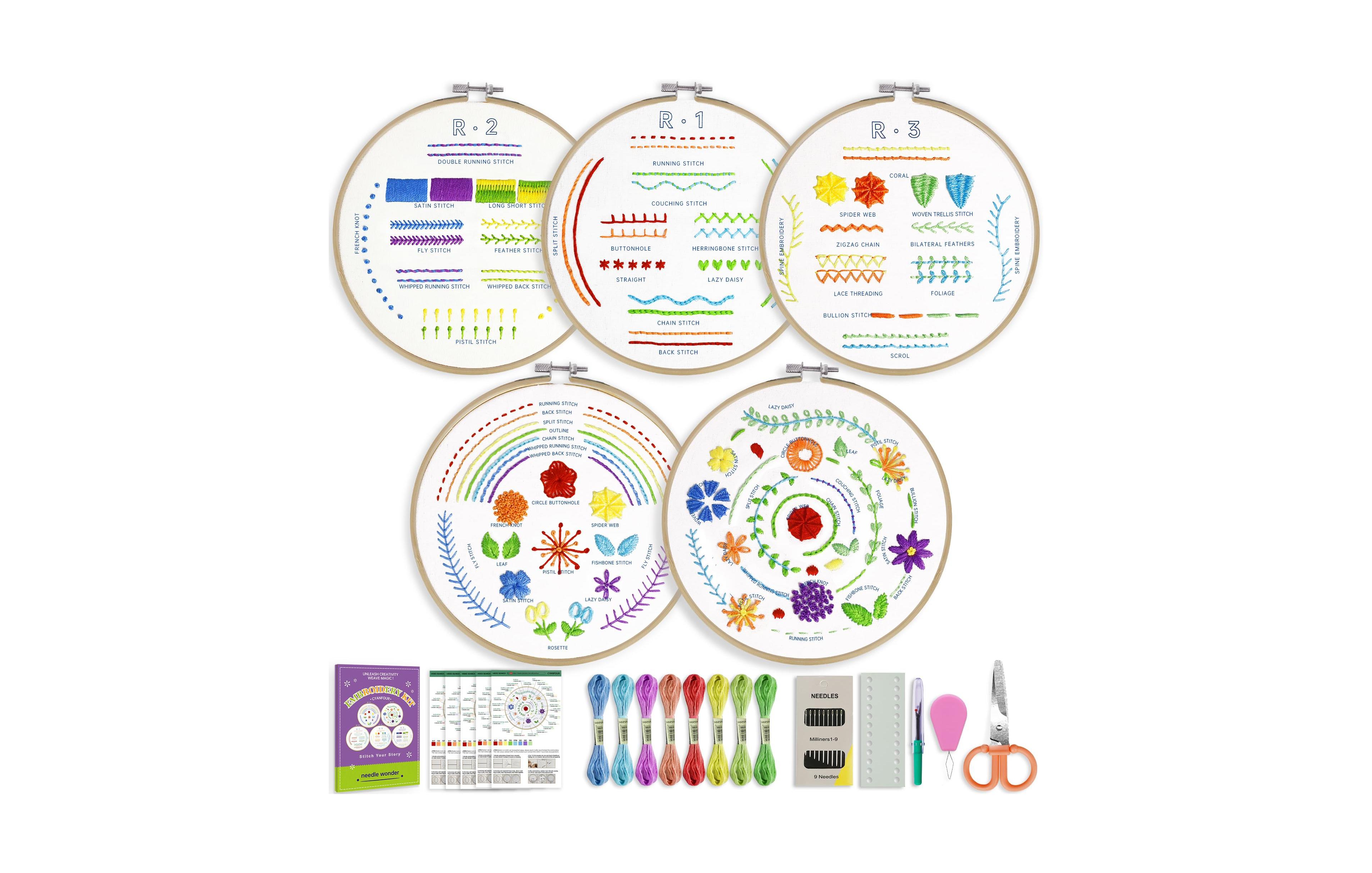 Aeelike 6 Stage Embroidery Kit For Beginners With Step by Step Guidance And Videos