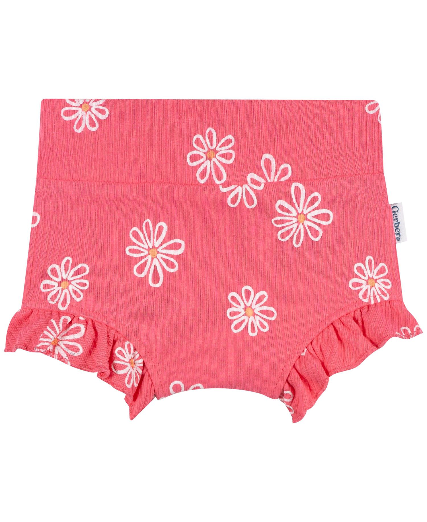 Baby Girls' Bubble Ruffle-Hem Shorts, 3-Piece Set