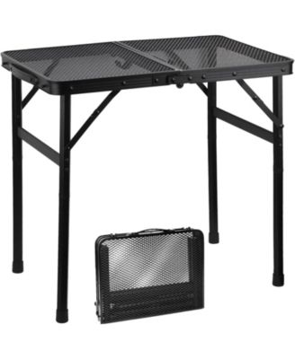 Portable Folding Camping Grill Table Lightweight Adjustable Height Outdoor Picnic BBQ