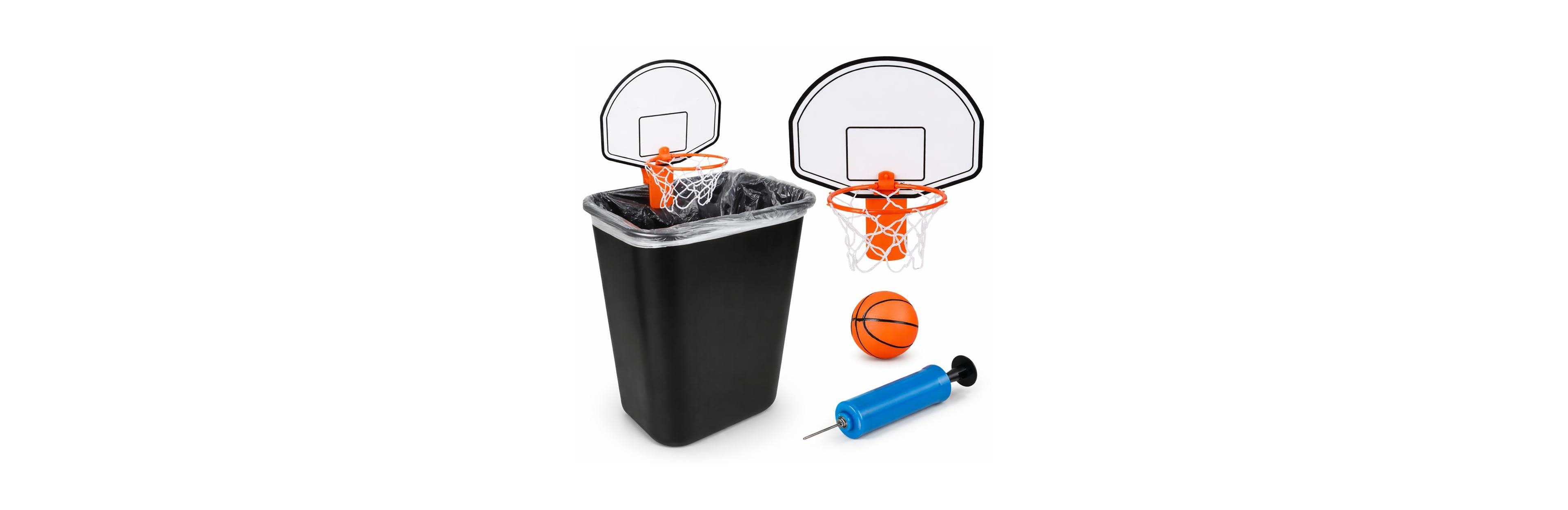 Sportneer Mini Basketball Hoop Trash Can Set With Inflatable Ball And Pump For Office Classroom Games