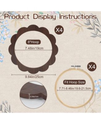 Wood Sunflower Embroidery Hoop Frame Set For Cross Stitch Diy Craft Art Display