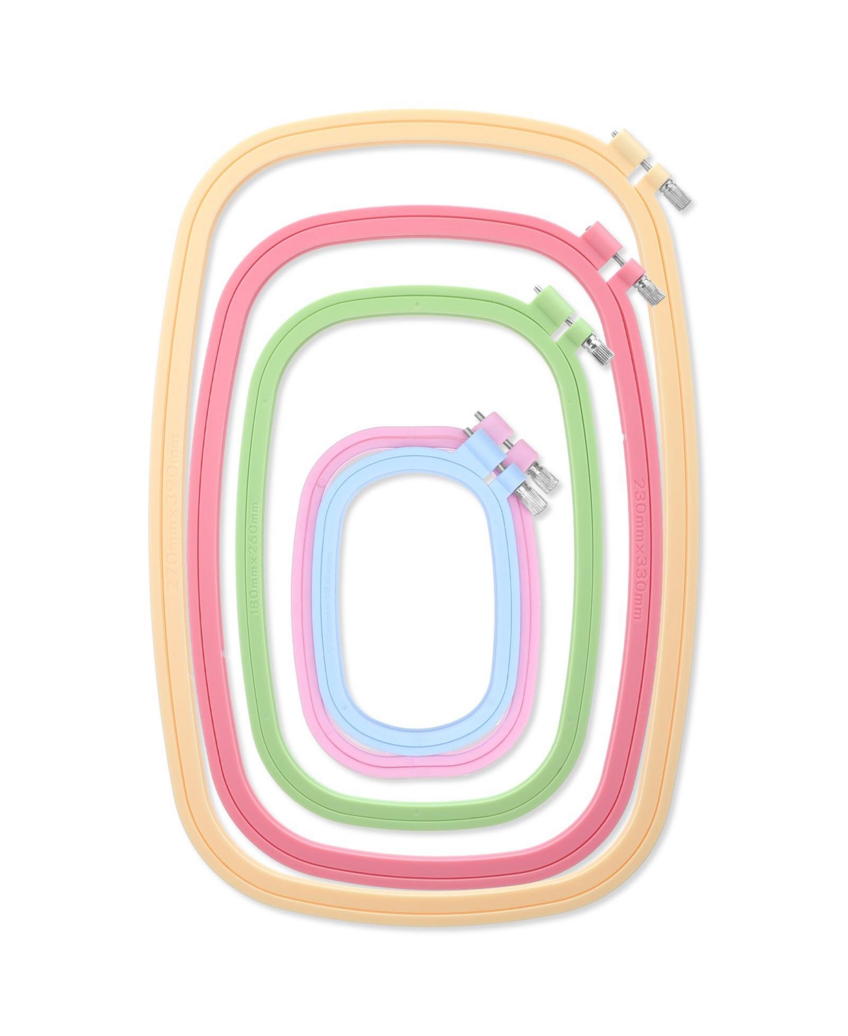 Aeelike 5 Square Plastic Embroidery Hoop Set For Sewing Cross Stitch Diy Craft Projects