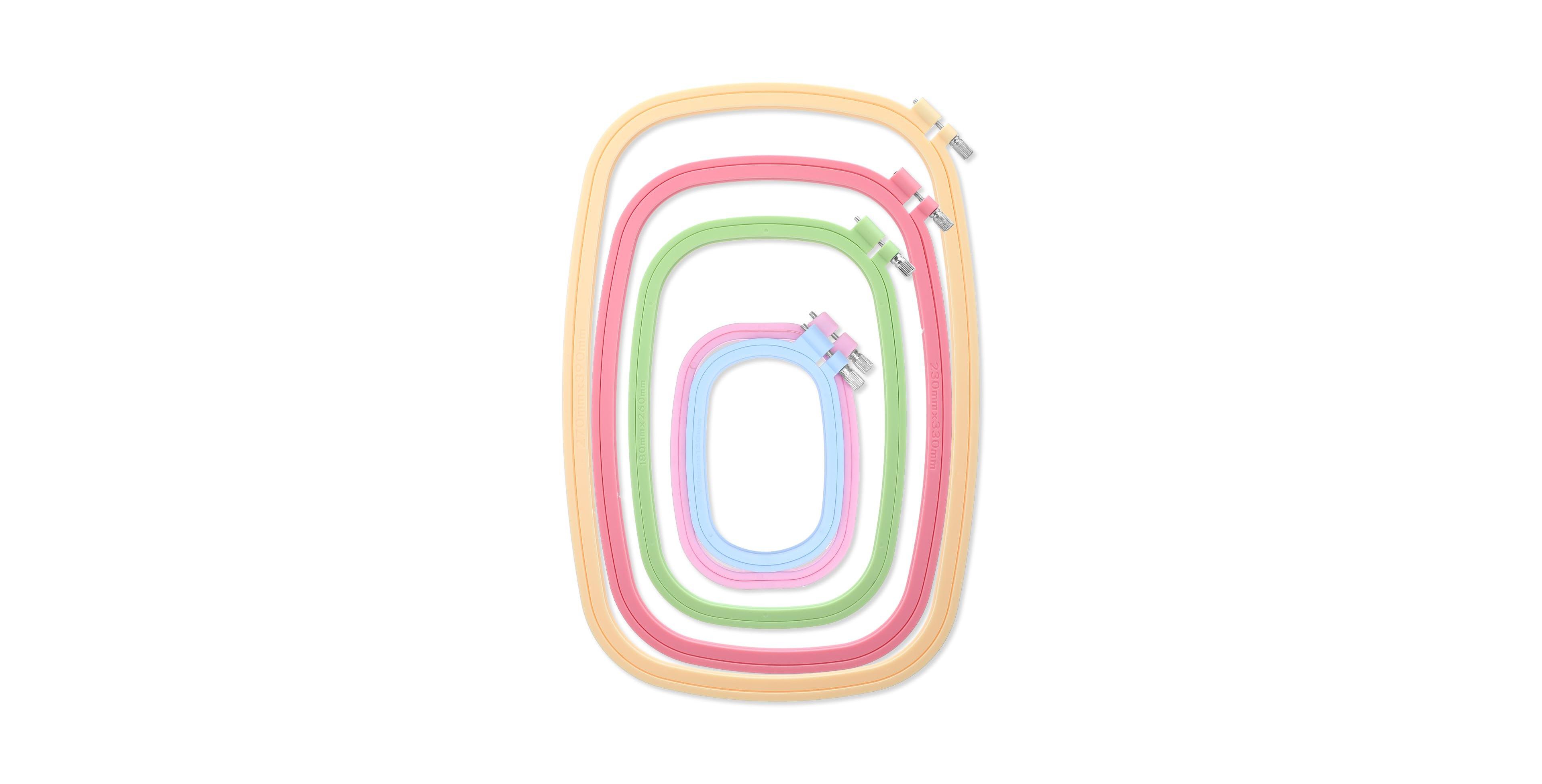 Aeelike 5 Square Plastic Embroidery Hoop Set For Sewing Cross Stitch Diy Craft Projects