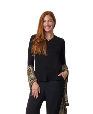 Women's Wide Rib V-Neck Sweater