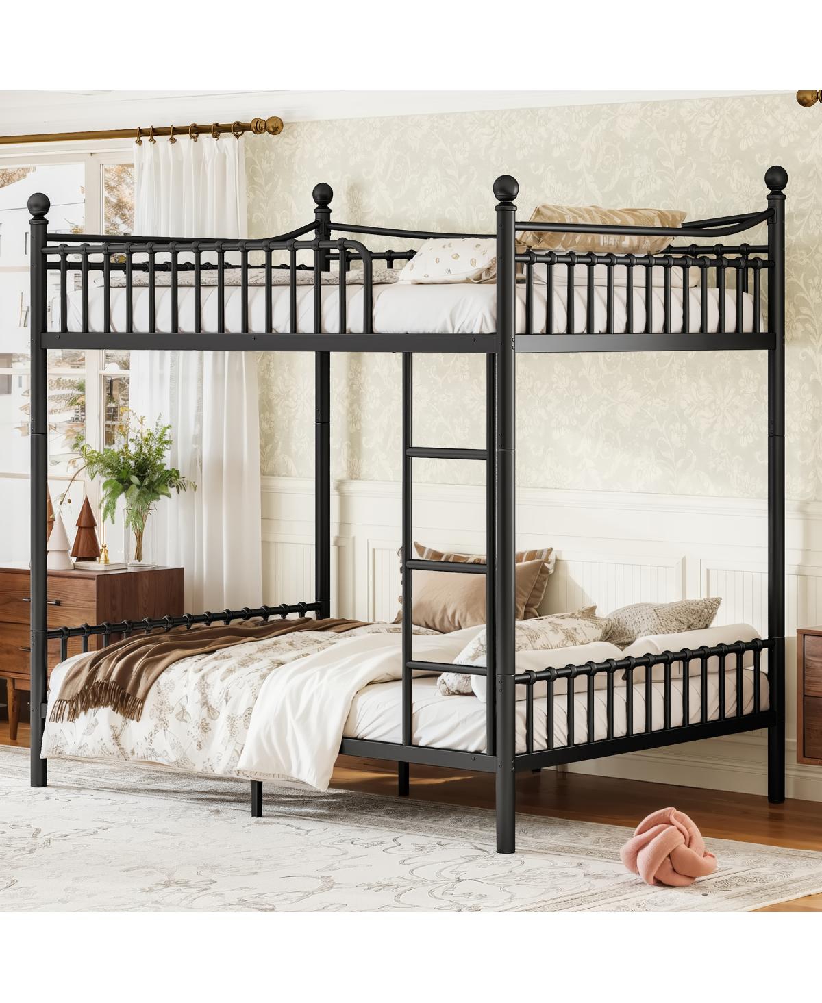 Streamdale Furniture Full over Full Metal Bunk Bed with Curved Guardrail