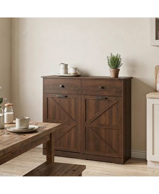 Farmhouse Double Tilt Out Trash Cabinet and Laundry Sorter