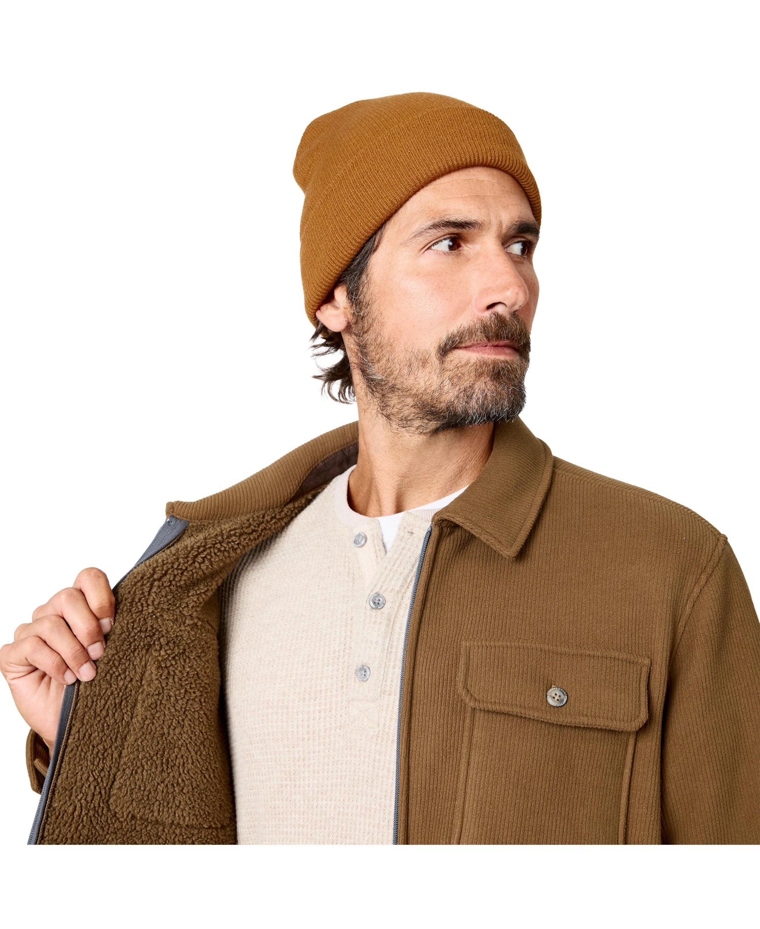 Men's Chill Out Corded-Fleece Full-Zip Sherpa-Lined Shirt Jacket
