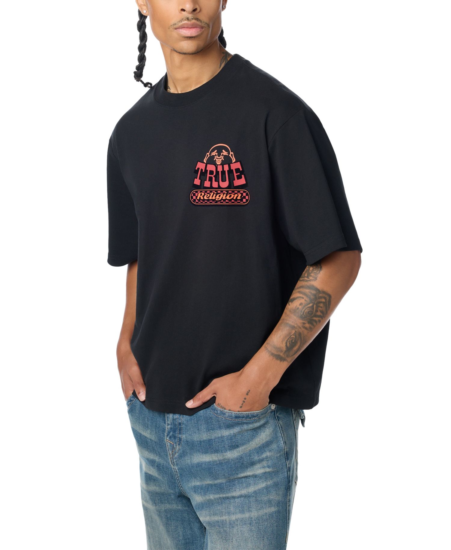 Men's Checkerboard Heavyweight Boxy Tee T-Shirt