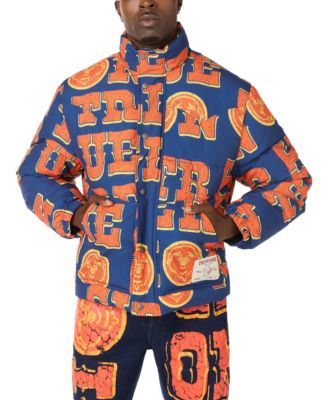 Men's Regular-Fit Allover Logo Print Puffer Jacket