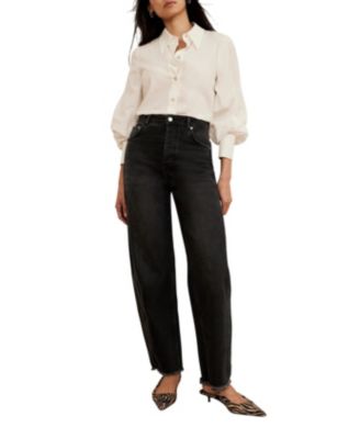 Women's High-Rise Barrel-Leg Jeans