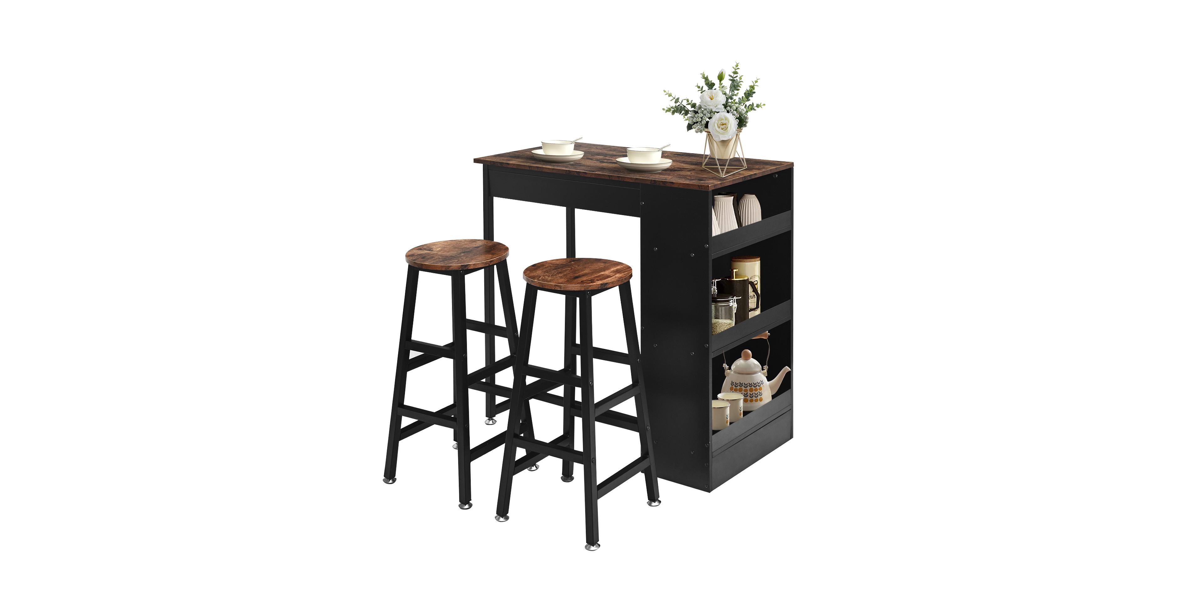 Mecale 3-Piece Bar Table Set with Storage