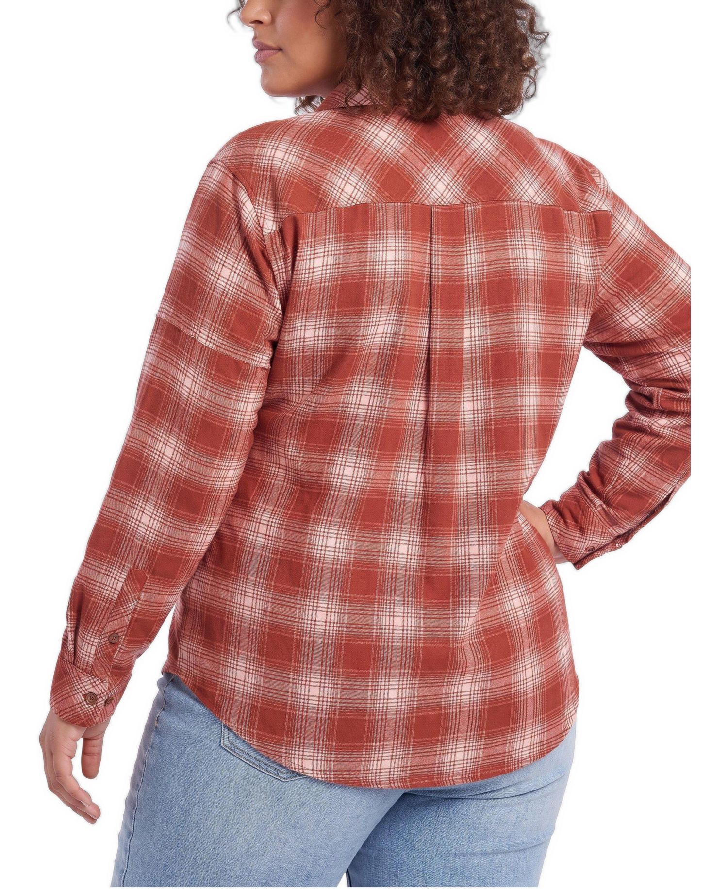 Plus Size Lizzie Slim-Fit Plaid Button-Up Shirt