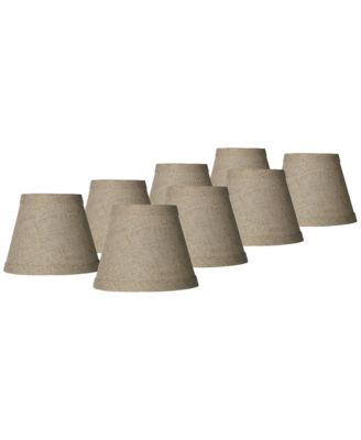 Set of 8 Empire Lamp Shades Fine Burlap Natural Small 3" Top x 5" Bottom x 4" High Candelabra Clip-On Fitting