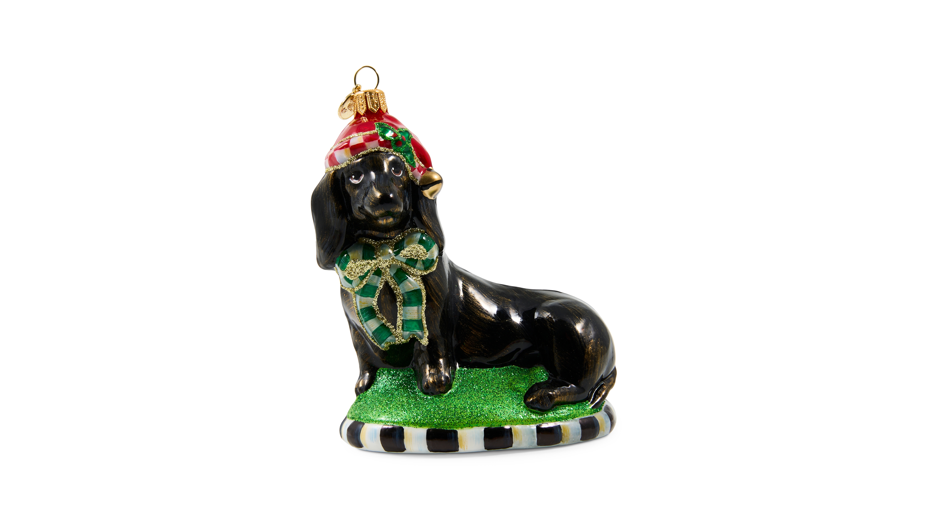 MacKenzie-Childs Holiday Dachshund Dog Ornament