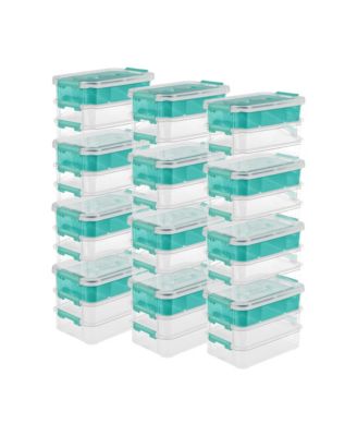Convenient Home 3-Tiered Stacking Carry Storage Box, Clear (12 Pack)
