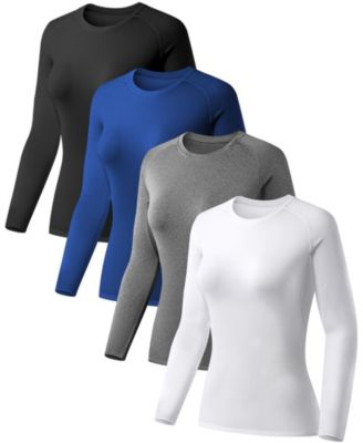 4 Pack Womens Compression Workout Athletic Tops