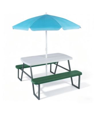 Kids HDPE Picnic Table Set with Removable Umbrella