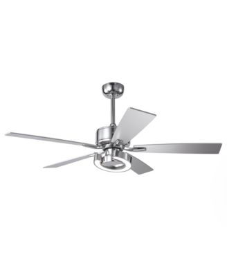 52 Chrome Modern Dimmable LED Indoor Ceiling Fan with Light and Remote